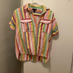 Rainbow J Crew Short Sleeve Button Down 00